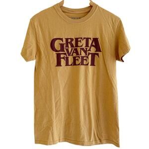 Greta Van Fleet Unisex T-Shirt Logo Old Gold Size Small Band‎ Tee Rock